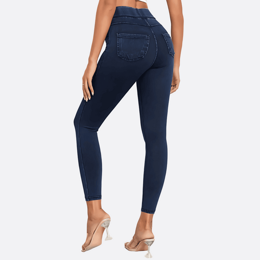 Damska - Jegginsy Skinny - Wysoka Talia, Stylowy Krój - Modne Legginsy na Każdą Okazję