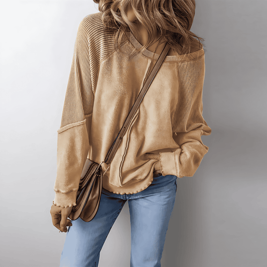 Damska - Koszula z długim rękawem - Strukturalnym kroju - Wygodna i stylowa koszula na każdą okazję