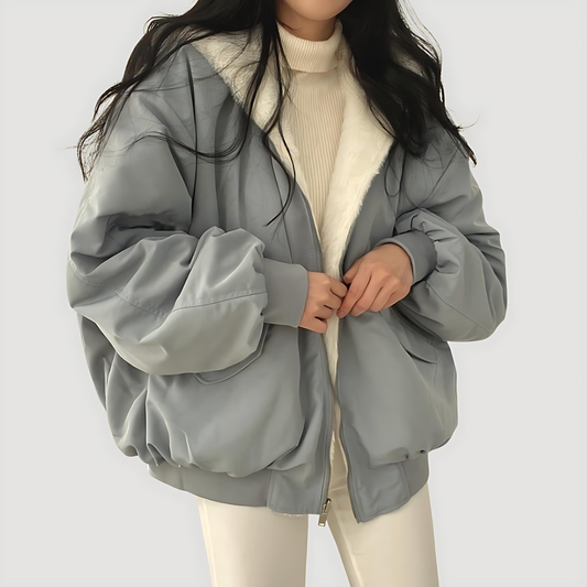 Damska - Kurtka - Sherpa Fleece Teddy Coat - Styl Zimowy - Ciepły I Stylowy