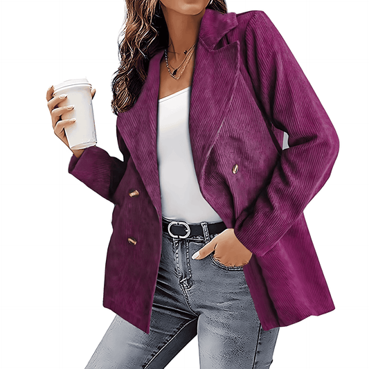 Damska - Marynarka - Sztruksowa - Styl casualowy - Modny wybór na każdą okazję