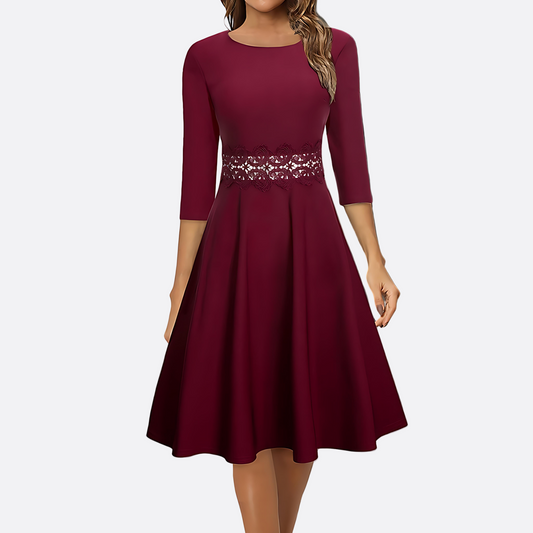Damska - Midi sukienka wieczorowa - Elegancki styl - Idealna na specjalne okazje