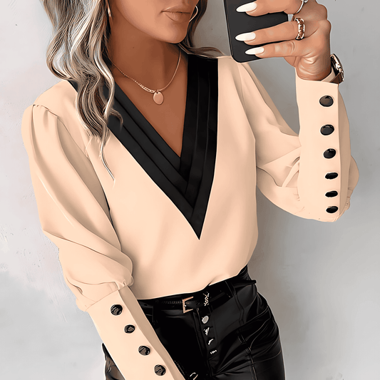 Damska - Stylowa bluzka - Rękawami gigot - Idealna na każdą okazję - Modny wybór dla kobiet