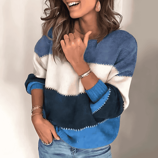 Damska - Sweter - Elegancki dzianinowy pulower - Stylowy i komfortowy - Modny sweter na każdą okazję