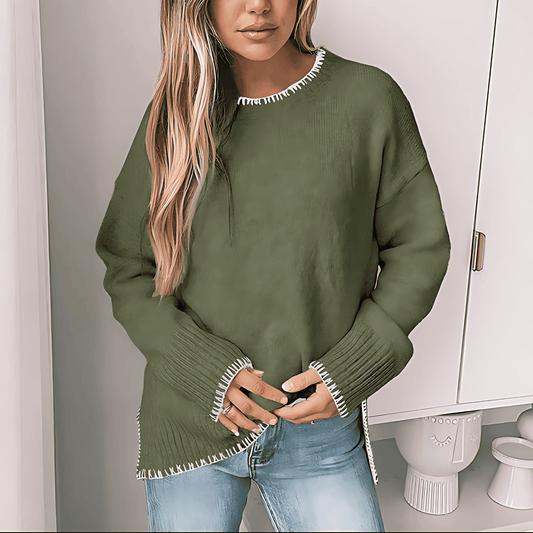 Damska - Sweter oversize - Dzianinowy - Przytulny styl - Idealny na chłodne dni