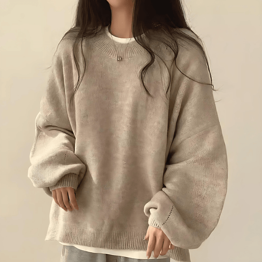 Damska - Sweter oversize - Miękka dzianina - Modny i wygodny sweter na każdą okazję