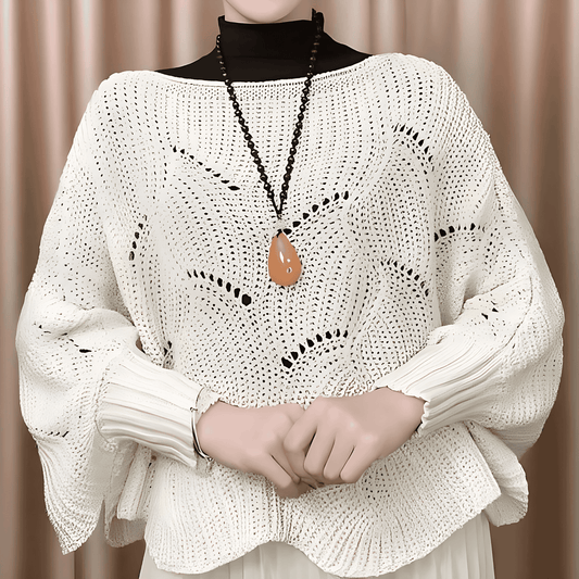 Damska - Sweter termiczny - Izolujące włókna - Przytulny design z szerokimi rękawami