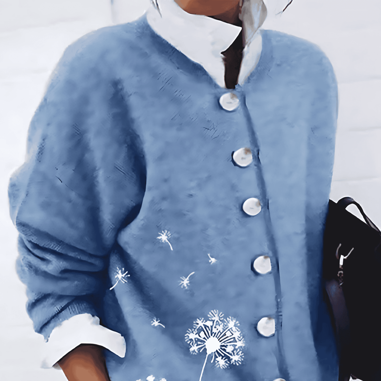 Damska - Sweter z wzorem mleczy - Miękki materiał - Modna odzież na każdą okazję