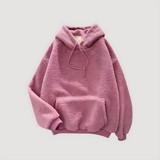Damska - Zimowa bluza - Sherpa Fleece z kapturem - Oversized styl - Ciepła i wygodna odzież na chłodne dni