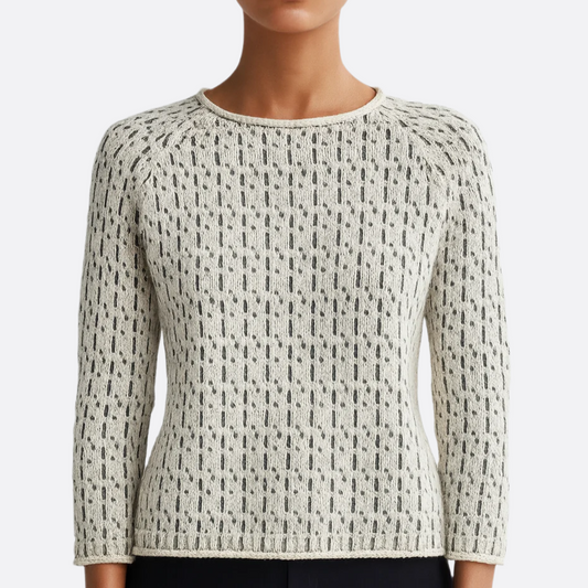 Damska - Sweter - Dzianinowy sweter z długim rękawem - Miękkiego materiału - Elegancki i stylowy wybór na każdą okazję