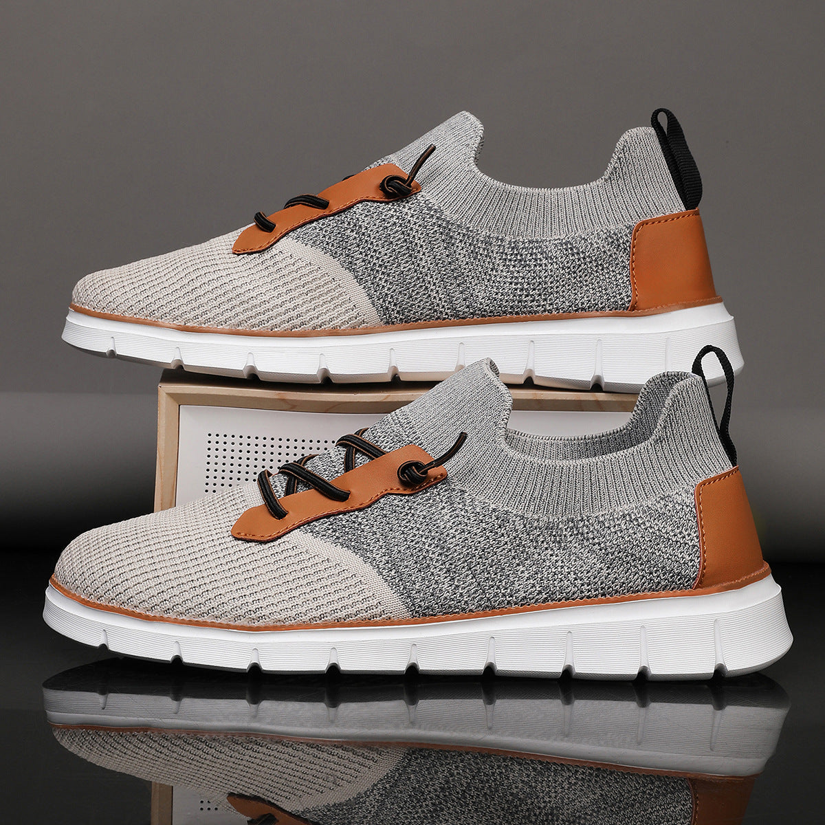 Męska - Sneakersy Mesh - Niskie sznurowane cholewki - Niskie wykończenie - Wygodne do codziennego noszenia