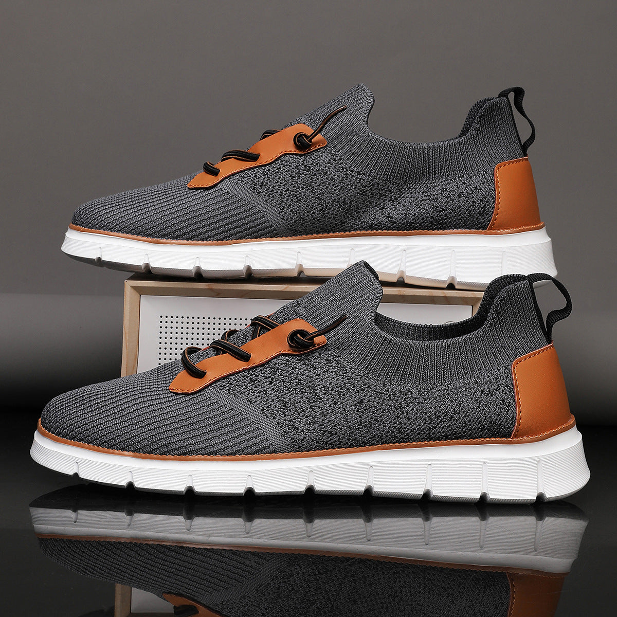 Męska - Sneakersy Mesh - Niskie sznurowane cholewki - Niskie wykończenie - Wygodne do codziennego noszenia