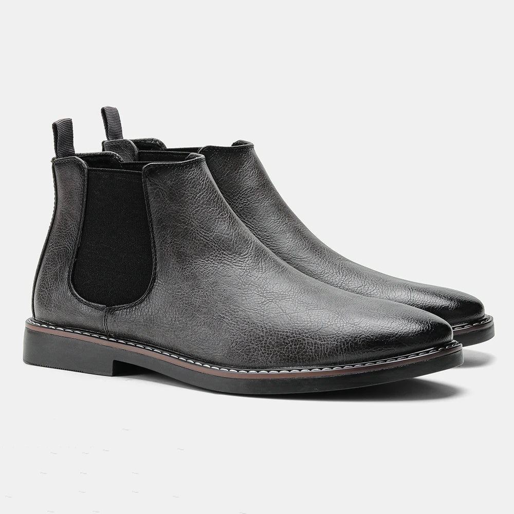 Męska - Klasyczne buty Chelsea - Wsuwane -  Skórzane - Elegancka moda na każdą okazję