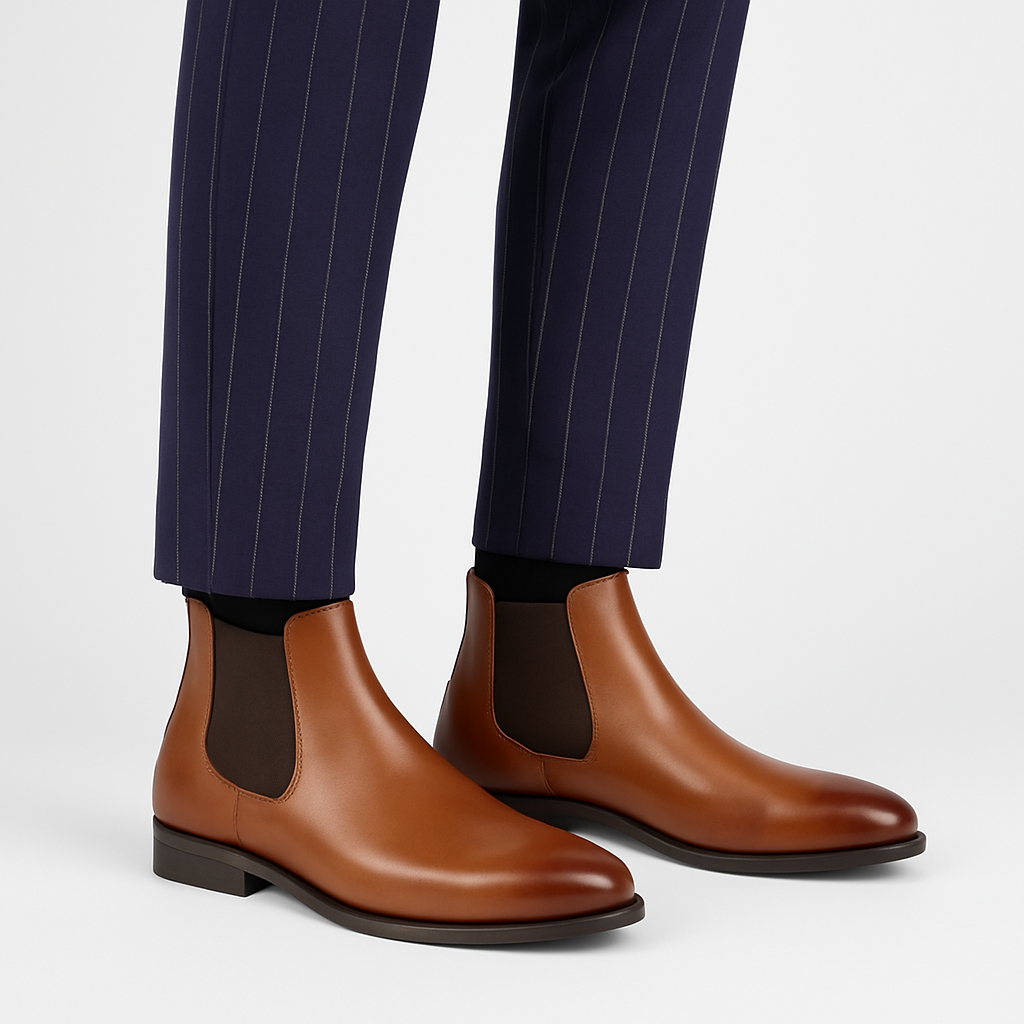 Męska - Klasyczne buty Chelsea - Wysoka kostka - Elegancki styl na każdą okazję