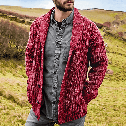 Męska - Kardigan z dzianiny - Miękki i wygodny krój - Miękka tkanina - Wygodny do codziennego noszenia