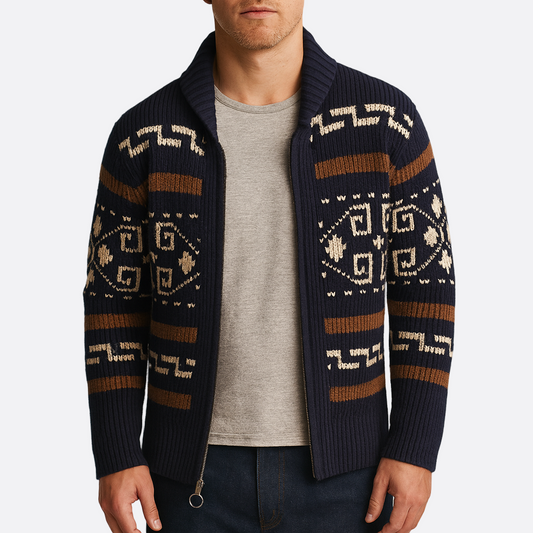 Męska - Kardigan z zamkiem błyskawicznym - Mieszanka wełny - Stylowa i wygodna kurtka na co dzień