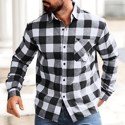 Męska - Koszula - Długim rękawem - Luźny krój - Idealna na co dzień - Stylowa odzież męska