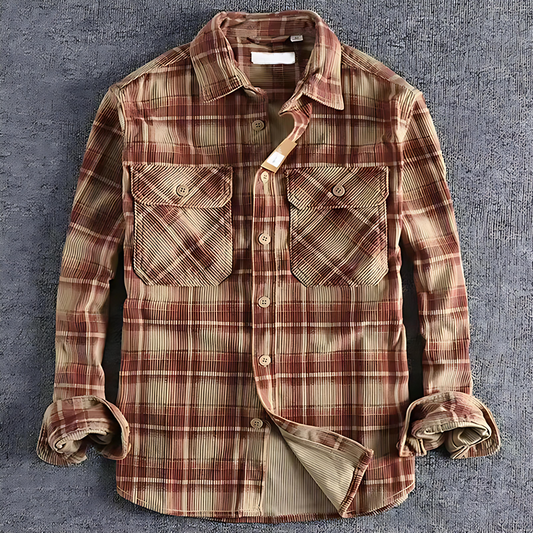 Męska - Koszula z długim rękawem - Materiał bawełniany - Elegancki styl - Idealna do biura