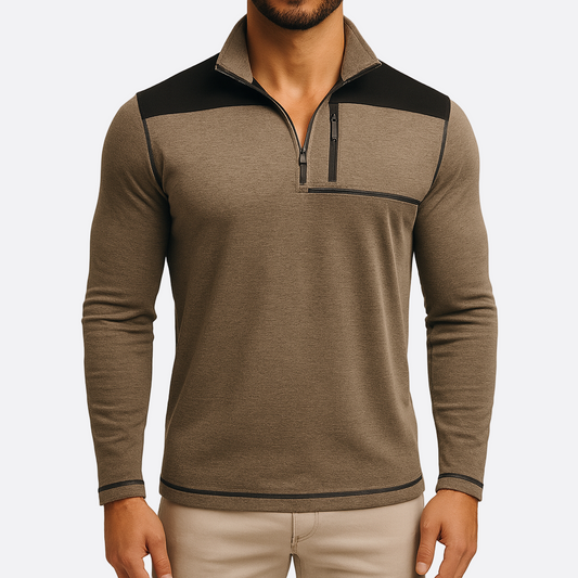 Męska - Koszulka - Sweter o wąskim kroju - Miękki dzianinowy materiał - Stylowa odzież na co dzień