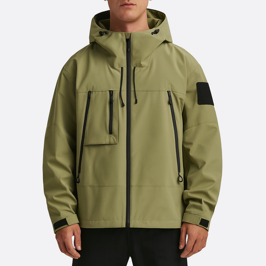 Męska - Kurtka softshell z kapturem - Stylowy design i wszechstronność - Idealna na każdą pogodę