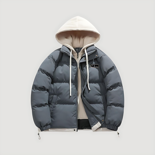 Męska - Kurtka zimowa Puffer z kapturem - Pikowana - Stylowa odzież na chłodne dni