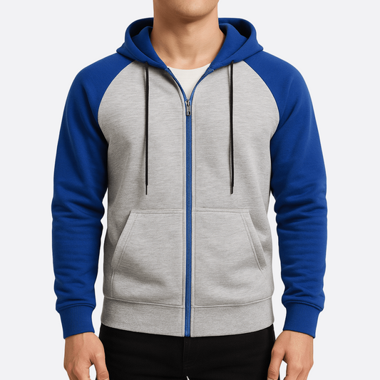 Męska - Rozpinana bluza z kapturem - Sportowy design - Komfort i styl na co dzień