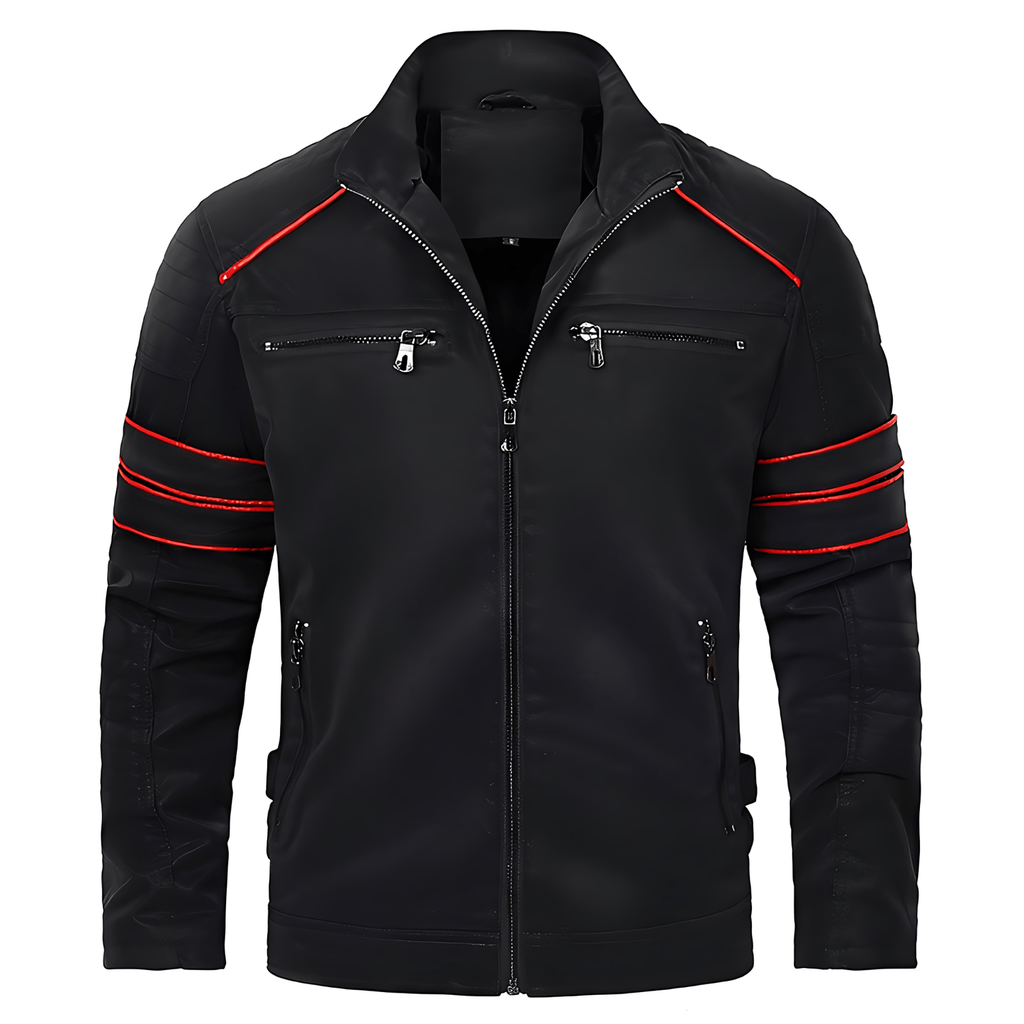 Męska - Skórzana kurtka motocyklowa - Stylowy design - Wytrzymała konstrukcja dla pasjonatów jazdy