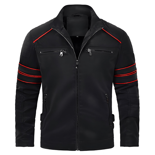 Męska - Skórzana kurtka motocyklowa - Stylowy design - Wytrzymała konstrukcja dla pasjonatów jazdy