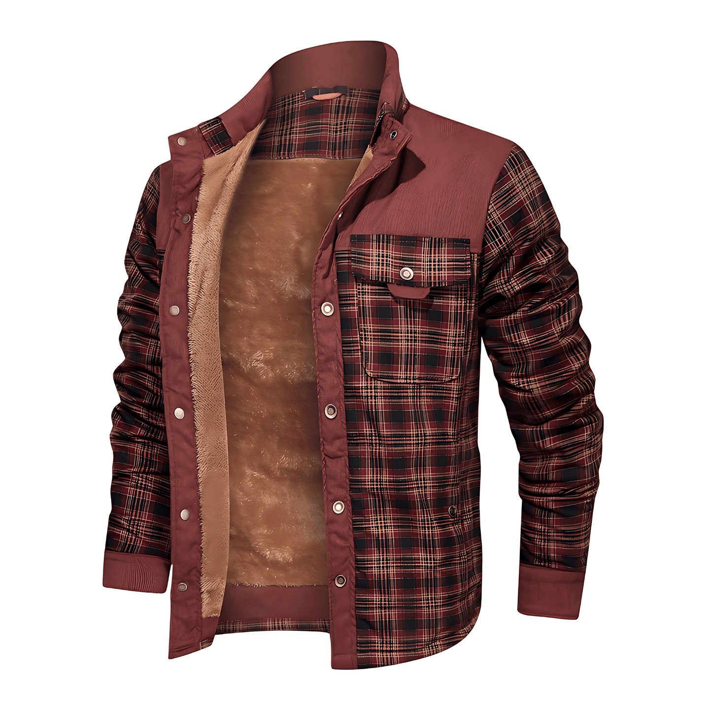 Męska - Stylowa kurtka w kratę - Luźny krój - Wygodny styl na każdą okazję