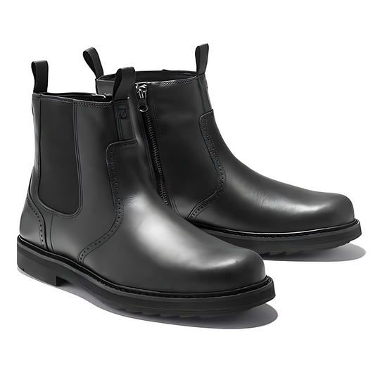 Męska - Stylowe buty za kostkę - Wsuwane - Modny design - Idealne na każdą okazję