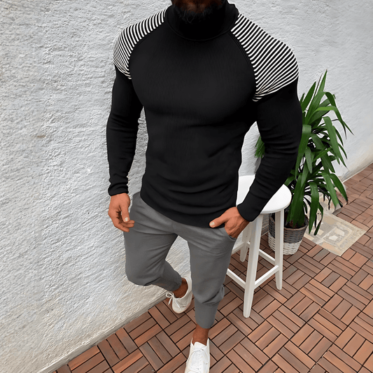 Męska - Sweter ze stójką - Stylowy i funkcjonalny - Idealny na chłodne dni
