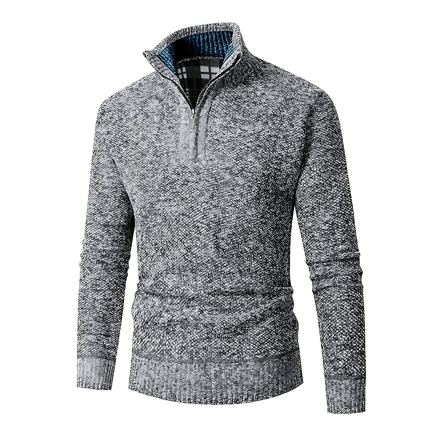 Męska - Sweter z wysokim kołnierzem - Zamkiem błyskawicznym - Stylowy i wygodny - Idealny na chłodne dni