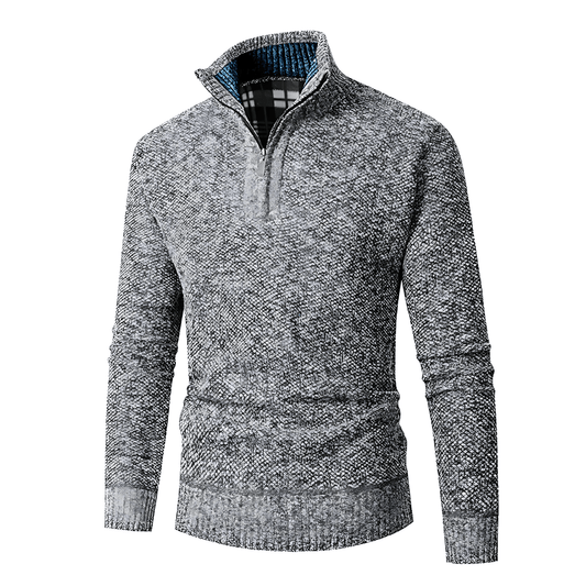 Męska - Sweter z wysokim kołnierzem - Zamkiem błyskawicznym - Stylowy i wygodny - Idealny na chłodne dni
