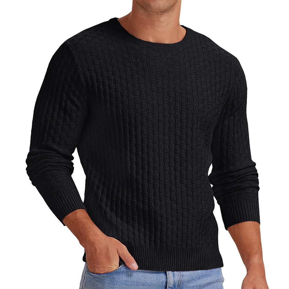 Męska - Sweter - Okrągły dekolt - Stylowa dzianina - Komfort i elegancja na każdą okazję