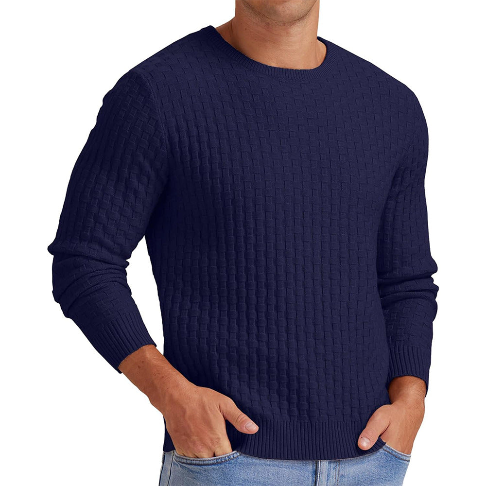Męska - Sweter - Okrągły dekolt - Stylowa dzianina - Komfort i elegancja na każdą okazję