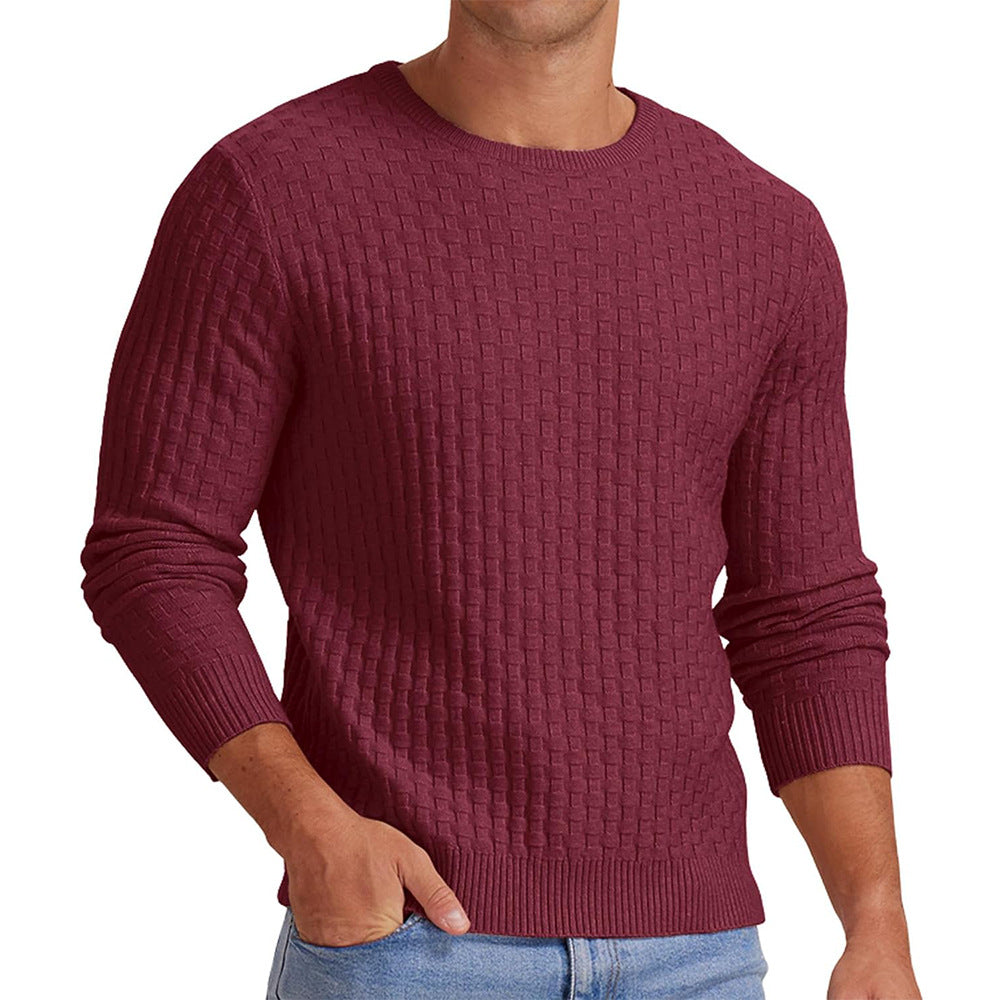Męska - Sweter - Okrągły dekolt - Stylowa dzianina - Komfort i elegancja na każdą okazję