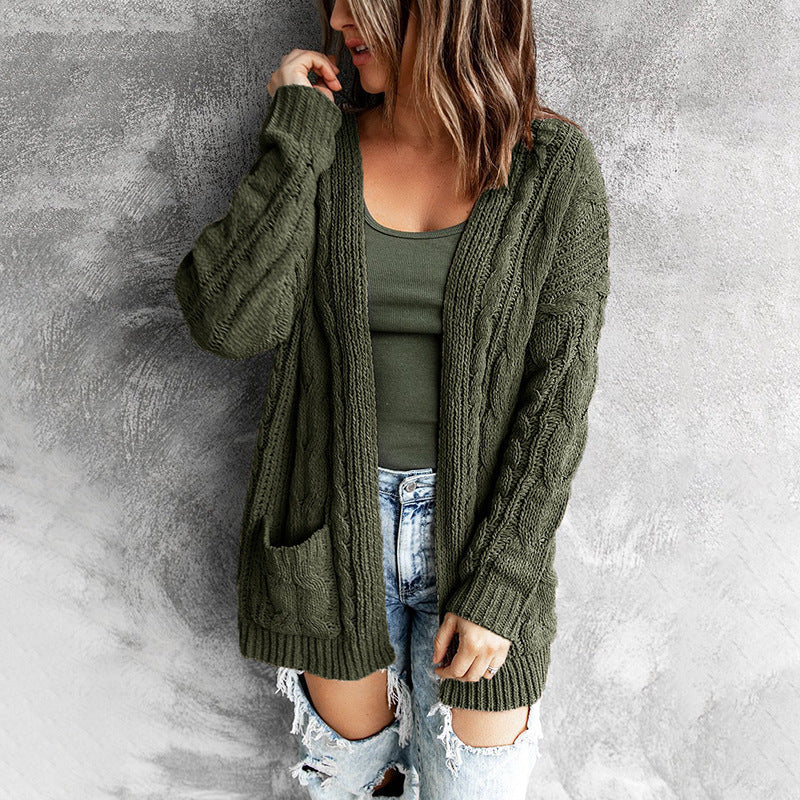 Damska - Kardigan - Dzianina na drutach - Styl casual fit - Komfortowy i modny