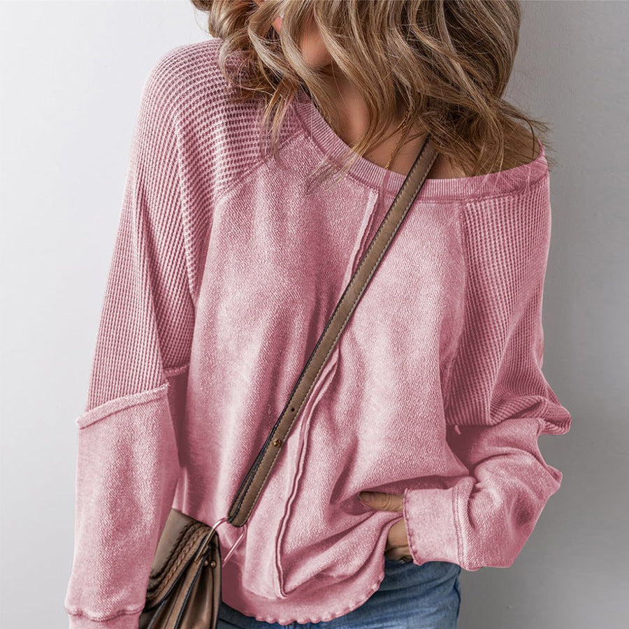 Damska - Koszula z długim rękawem - Strukturalnym kroju - Wygodna i stylowa koszula na każdą okazję