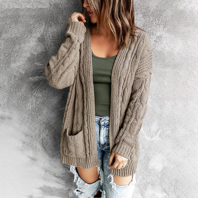Damska - Kardigan - Dzianina na drutach - Styl casual fit - Komfortowy i modny