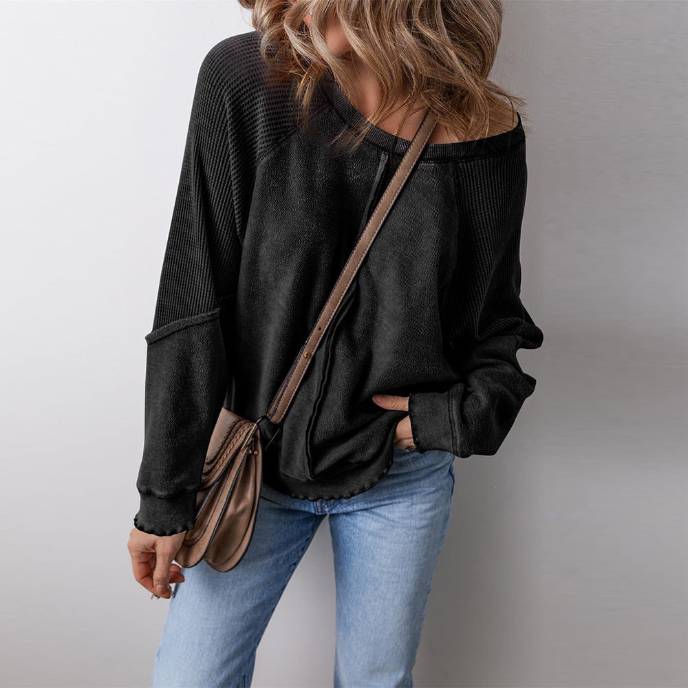 Damska - Koszula z długim rękawem - Strukturalnym kroju - Wygodna i stylowa koszula na każdą okazję