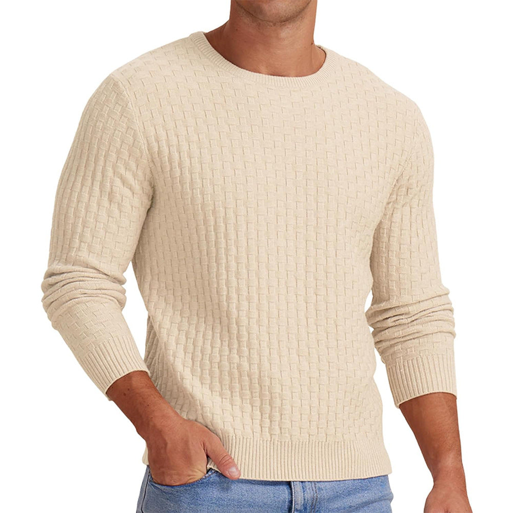 Męska - Sweter - Okrągły dekolt - Stylowa dzianina - Komfort i elegancja na każdą okazję