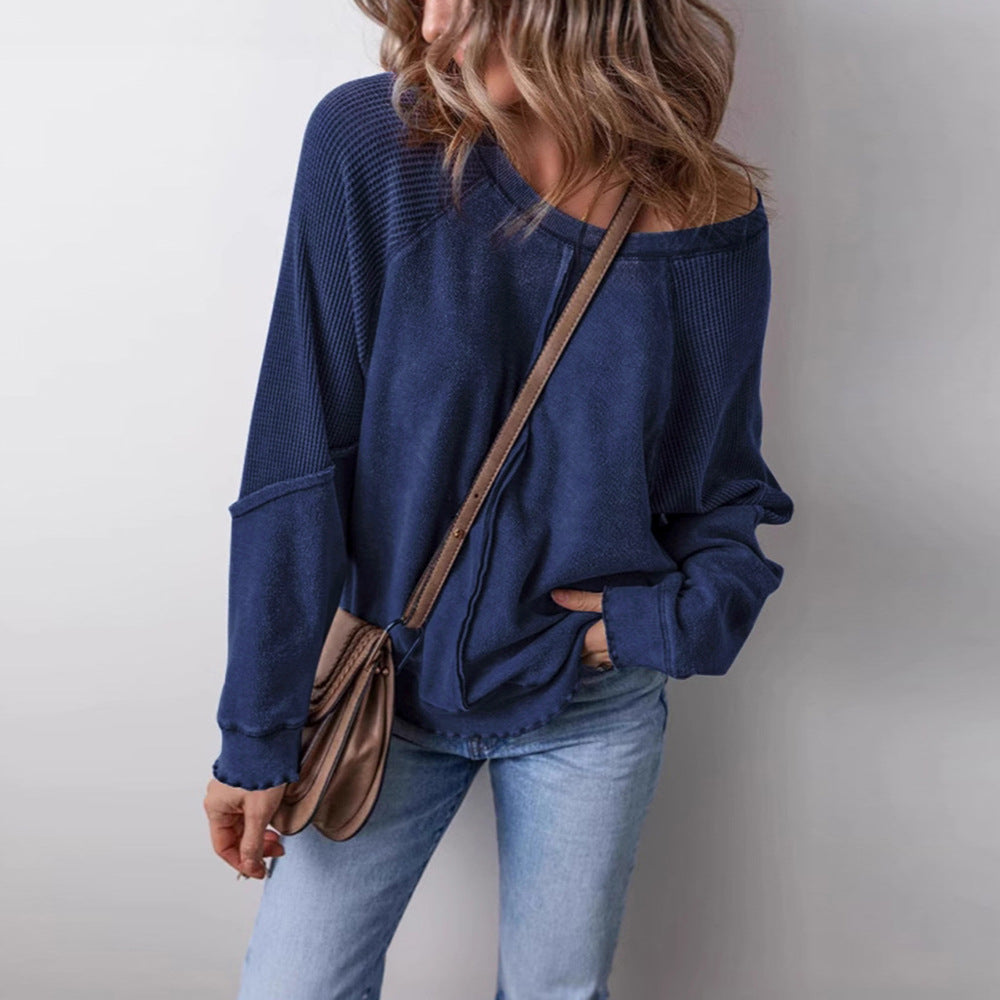 Damska - Koszula z długim rękawem - Strukturalnym kroju - Wygodna i stylowa koszula na każdą okazję