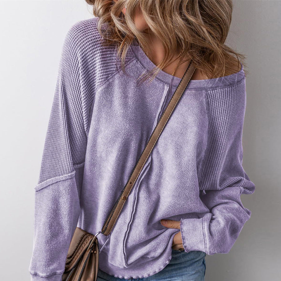 Damska - Koszula z długim rękawem - Strukturalnym kroju - Wygodna i stylowa koszula na każdą okazję