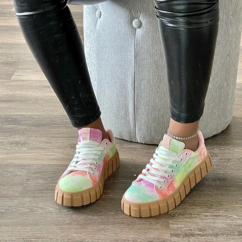 Damska - Trampki - Podeszwa platformowa - Lekkie, oddychające buty do chodzenia