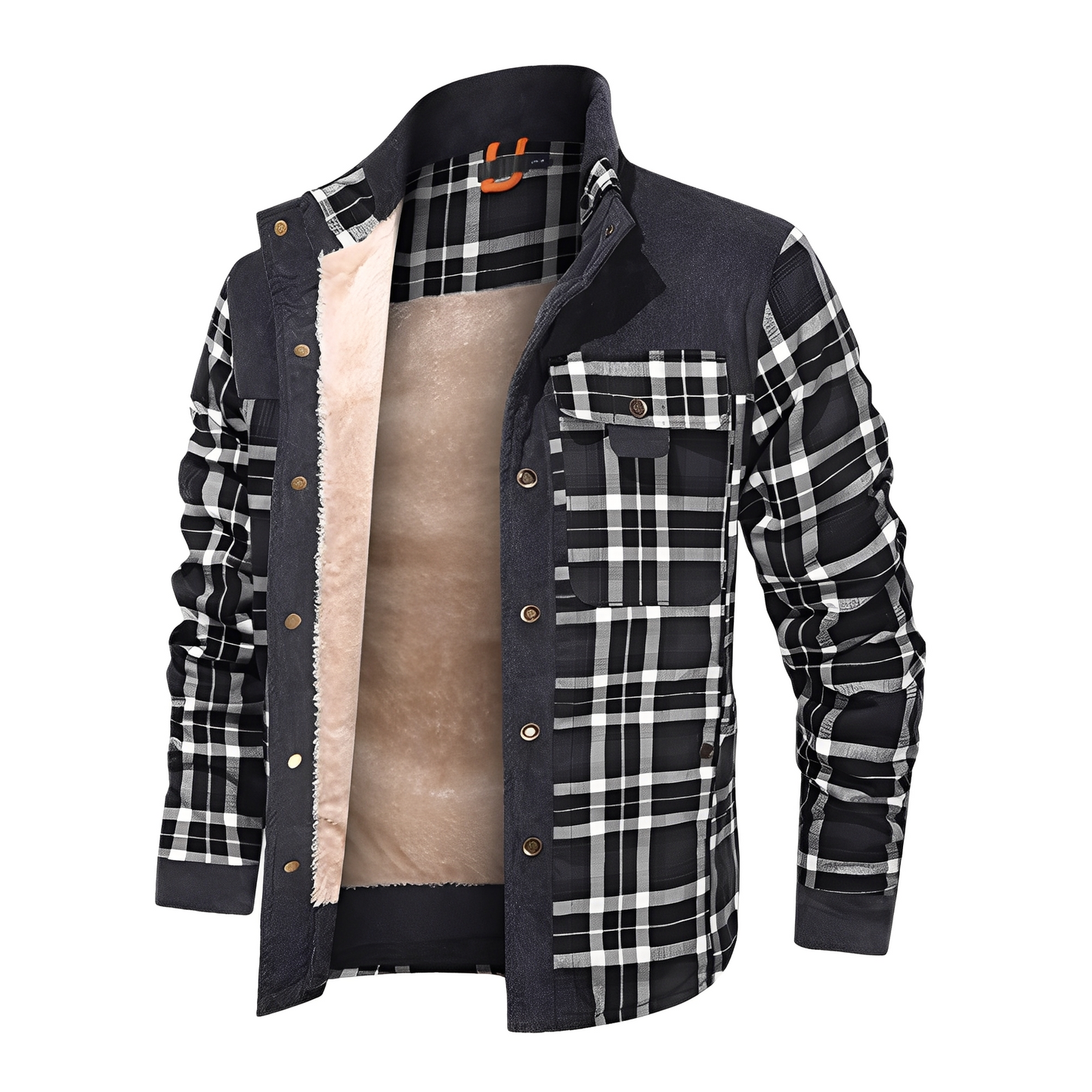 Męska - Stylowa kurtka w kratę - Luźny krój - Wygodny styl na każdą okazję