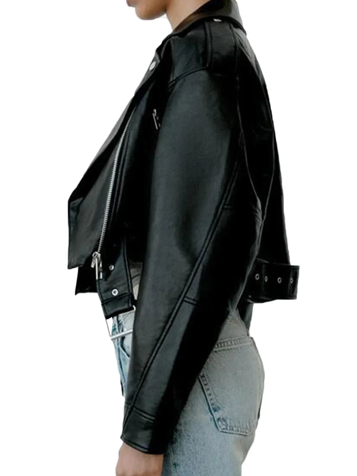 Damska - Klasyczna kurtka motocyklowa - Wytrzymałego materiału - Styl casualowy