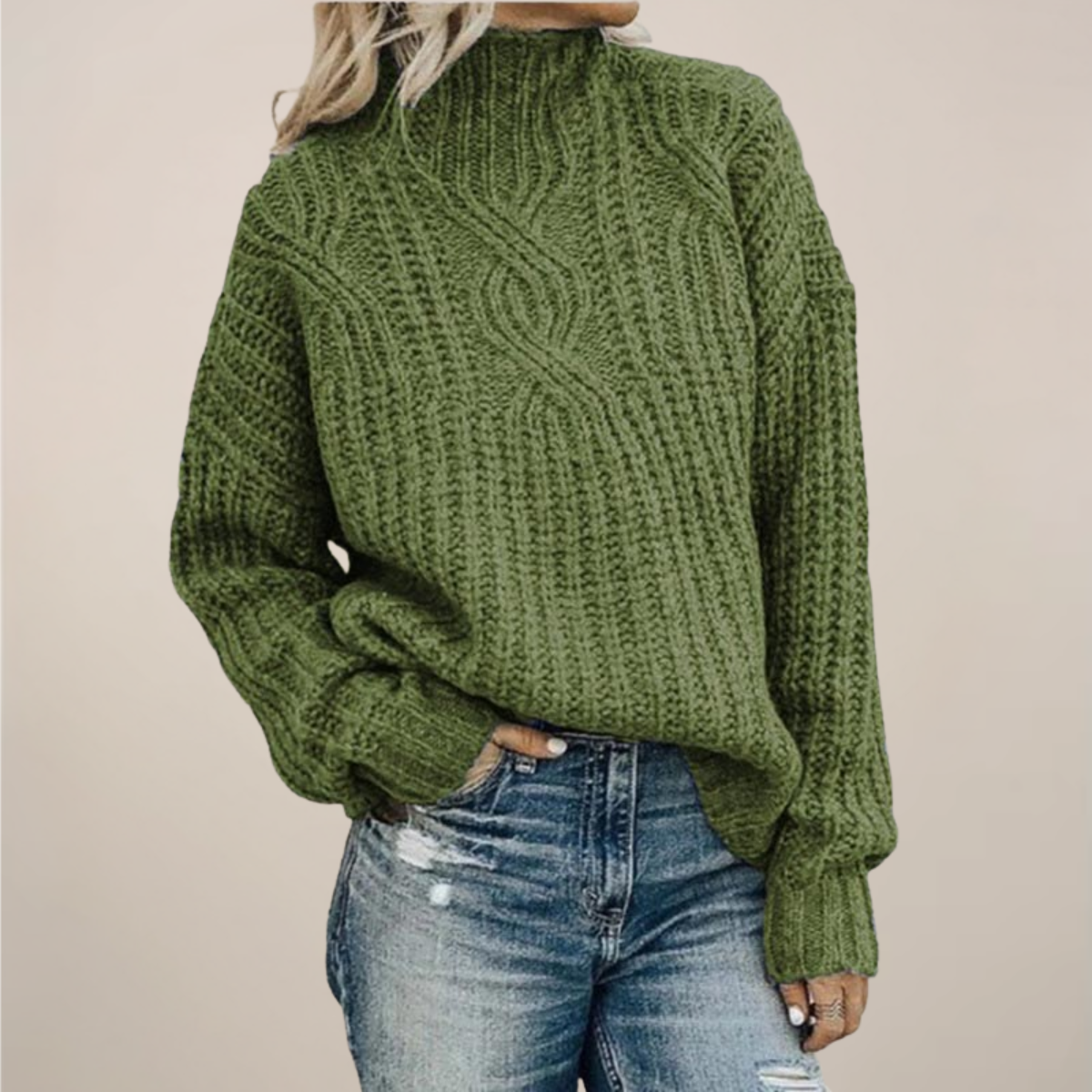 Damska - Sweter - Dzianina na drutach - Luźny krój - Modny i wygodny