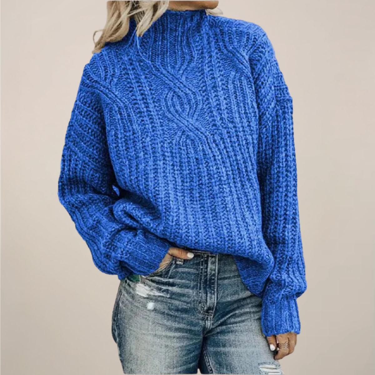 Damska - Sweter - Dzianina na drutach - Luźny krój - Modny i wygodny