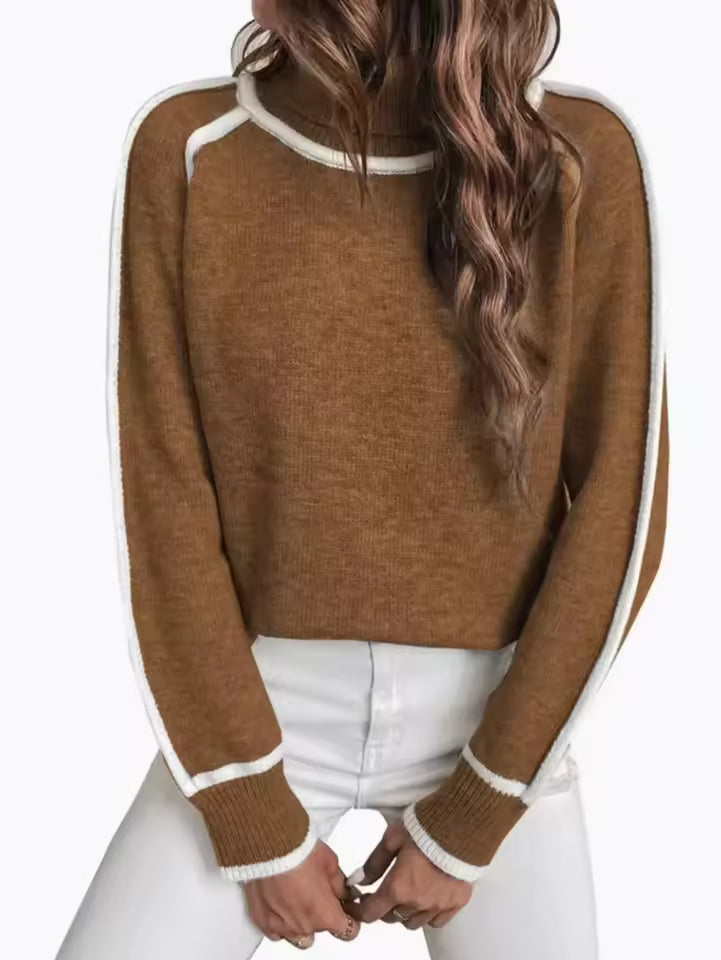Damska - Sweter - Dzianina wełniana - Luźny krój - Stylowy sweter na każdą okazję
