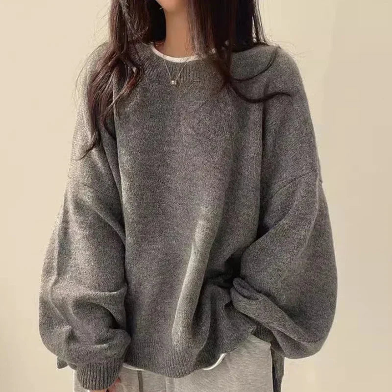 Damska - Sweter oversize - Miękka dzianina - Modny i wygodny sweter na każdą okazję
