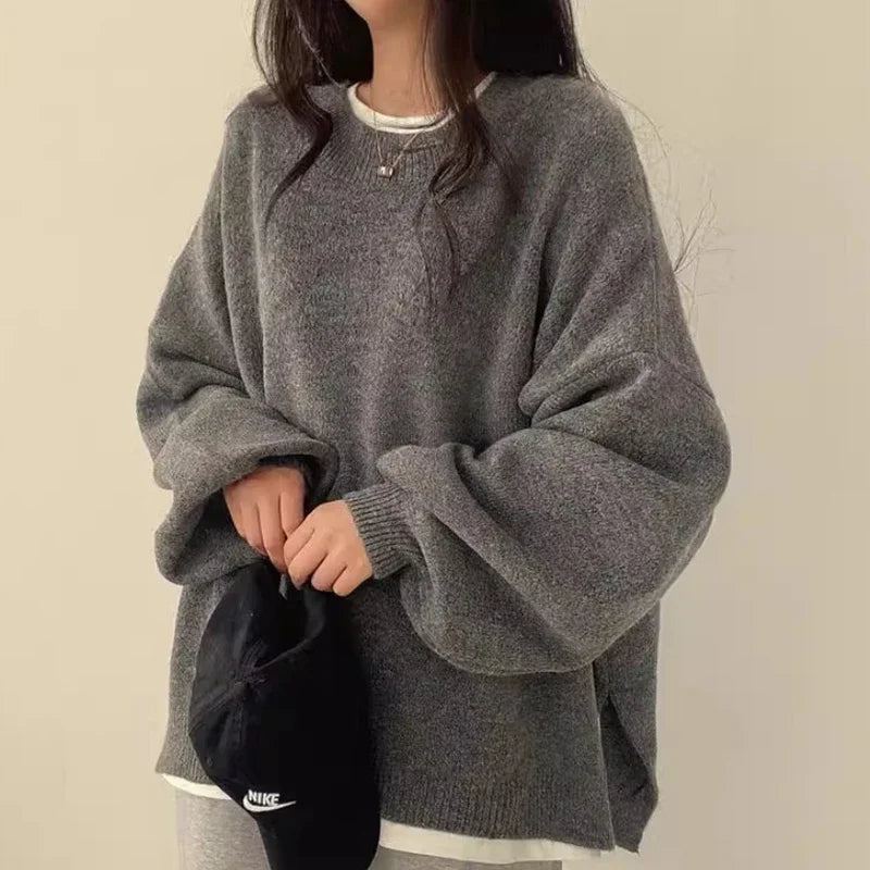 Damska - Sweter oversize - Miękka dzianina - Modny i wygodny sweter na każdą okazję